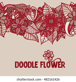 Doodle abstract flower. Vector illustration