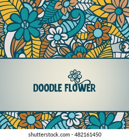 Doodle abstract flower. Vector illustration