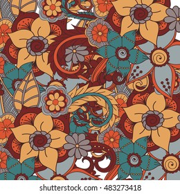 Doodle abstract flower. Vector illustration