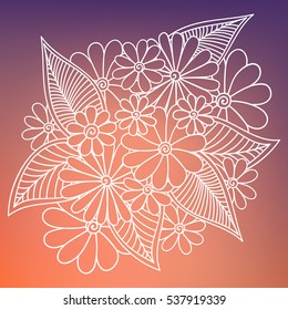 Doodle abstract flower. Vector illustration