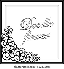 Doodle abstract flower. Vector illustration