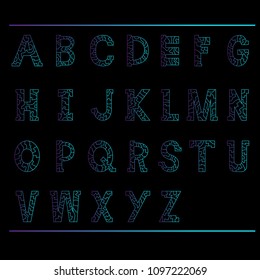 Doodle Abstract Font A to Z