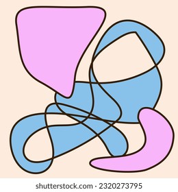 Doodle Abstract Funny Positive Minimalist Shape Ion Element Isolated on Beige Bacground for Design 