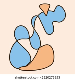 Doodle Abstract Funny Positive Minimalist Shape Ion Element Isolated on Beige Bacground for Design 