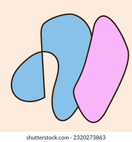 Doodle Abstract Funny Positive Minimalist Shape Ion Element Isolated on Beige Bacground for Design 