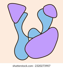 Doodle Abstract Funny Positive Minimalist Shape Ion Element Isolated on Beige Bacground for Design 
