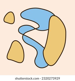 Doodle Abstract Funny Positive Minimalist Shape Ion Element Isolated on Beige Bacground for Design 