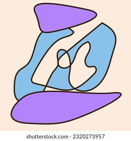 Doodle Abstract Funny Positive Minimalist Shape Ion Element Isolated on Beige Bacground for Design 