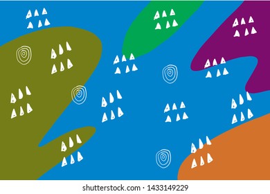 doodle abstract geometric background with handdrawn style 
