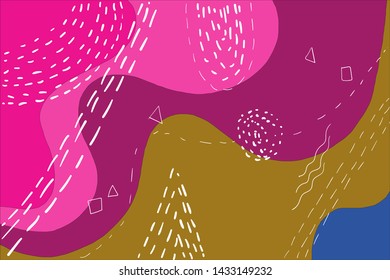 doodle abstract geometric background with handdrawn style 