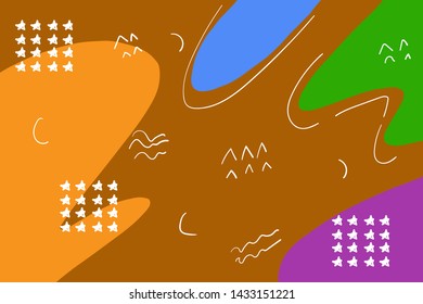 doodle abstract geometric background with handdrawn style 