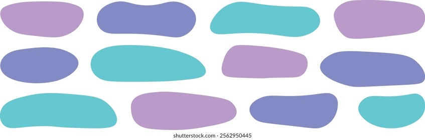 Doodle abstract geometric frame.Empty speech bubble, rectangle text box set. Textbox template collection. Organic rectangle frames. Irregular fluid bubbles. Vector illustration 