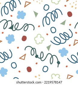 Fondo de patrón sin fisuras dibujado a mano por doodle. Diseño para plantilla, portada de libros, afiche, fondo de pantalla. Ilustración del vector