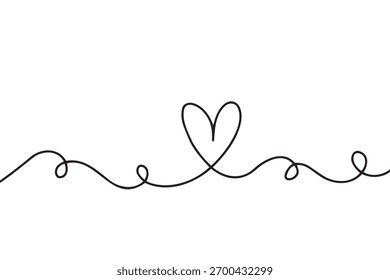 Desenhos de linha contínua cardíacos abstratos. Ilustração vetorial