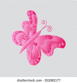 Doodle abstract outline decorative butterfly illustration