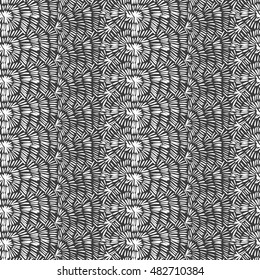 Doodle abstract pattern. Ink strokes abstract ornament. Doodle style seamless texture. Vector boho pattern for fashion textile, interior fabric or printed products.