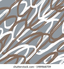 doodle patrón abstracto ondas caóticas irregulares zigzags sobre fondo beige contrastante 