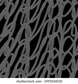 doodle patrón abstracto ondas caóticas irregulares zigzags sobre fondo azul contrastante