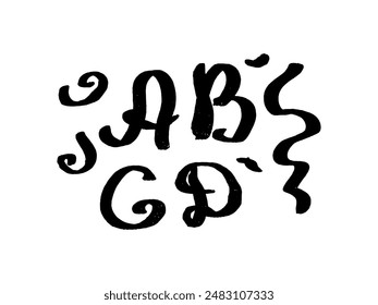 doodle abstract scribble vector design with letters