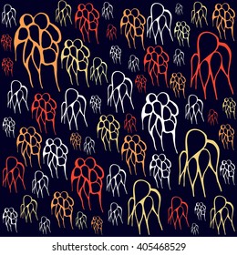 Doodle abstract seamless pattern. Boho style. Vector Element for your design. Hand drawn illustration.