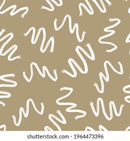 doodle abstract seamless pattern irregular chaotic waves zigzags on contrasting background