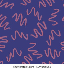 doodle abstract seamless pattern irregular chaotic waves zigzags on contrasting background