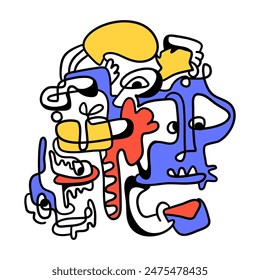 Doodle Abstract Social Media. This doodle is perfect for use as an illustration for a variety of content, such as blogs, websites, social media, and marketing materials.