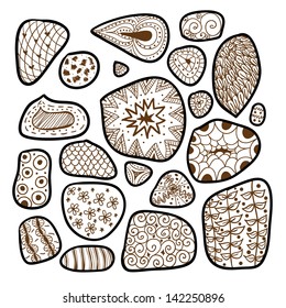Doodle abstract stones.