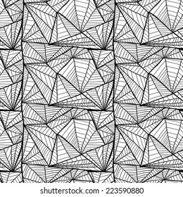 Doodle abstract triangles-polygons seamless pattern.