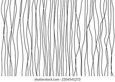 Doodle abstract wave hand draw line art background template black and white simple style