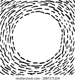 Doodle línea de onda abstracta forma redondeada forma de fondo de círculo plantilla de presentación estilo sencillo blanco y negro
