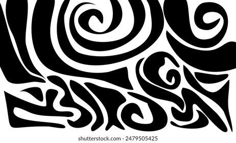 Dibujo de mano de líneas onduladas Abstractas de Doodle