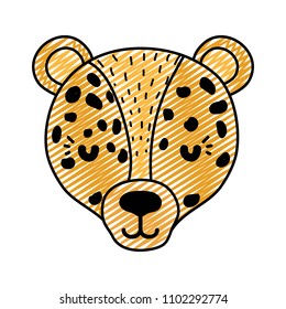 doodle adorable leopard head wild animal