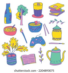 Doodle aesthetic easy editable color 