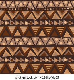 Doodle african pattern with geometric motifs