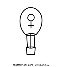 Globo de Doodle Air. Elemento para tarjetas de felicitación, carteles, pegatinas y diseño estacional