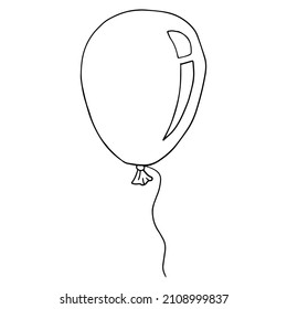 Doodle air balloon isolated on white background. Childlike style icon.