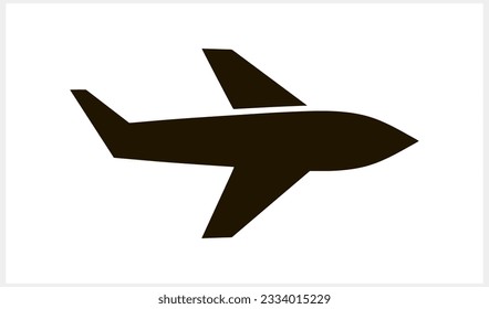 Doodle airplane icon isolated. Hand drawn clipart. Stencil vector stock illustration. EPS 10