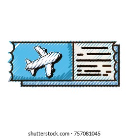 doodle airplane ticket document to vacation travel