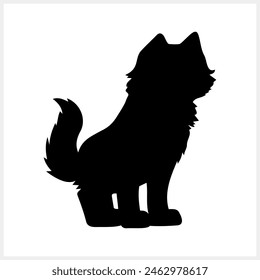 Doodle Akita Inu dog isolated. Cartoon stencil vector stock illustration. EPS 10