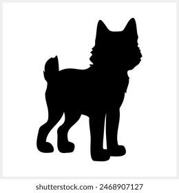 Doodle Akita Inu dog isolated. Cartoon stencil vector stock illustration. EPS 10