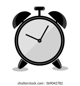 doodle Alarm Clock, isolated on white 
