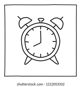 Doodle alarm clock watch icon