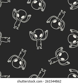 Doodle Alien seamless pattern background