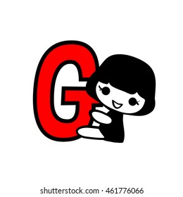 Doodle Alphabet hand drawn letter G