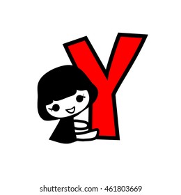Doodle Alphabet hand drawn letter y