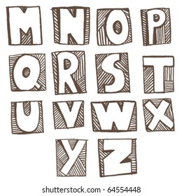 Doodle-Alphabet m-z