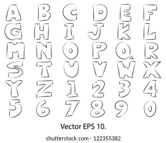 Doodle Alphabet Vector Sketched, EPS 10.