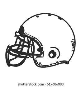 doodle American football helmet