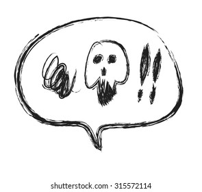 doodle anger, aggression, frustration and bubble speech, vector illustration